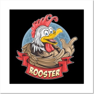 cute smiling rooster Posters and Art